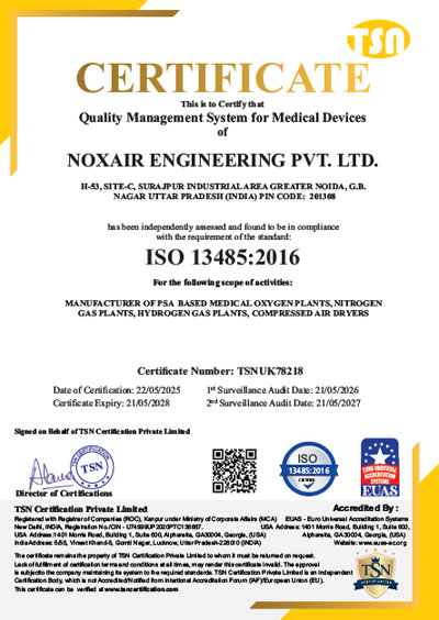 Quality Certificate ISO I3485